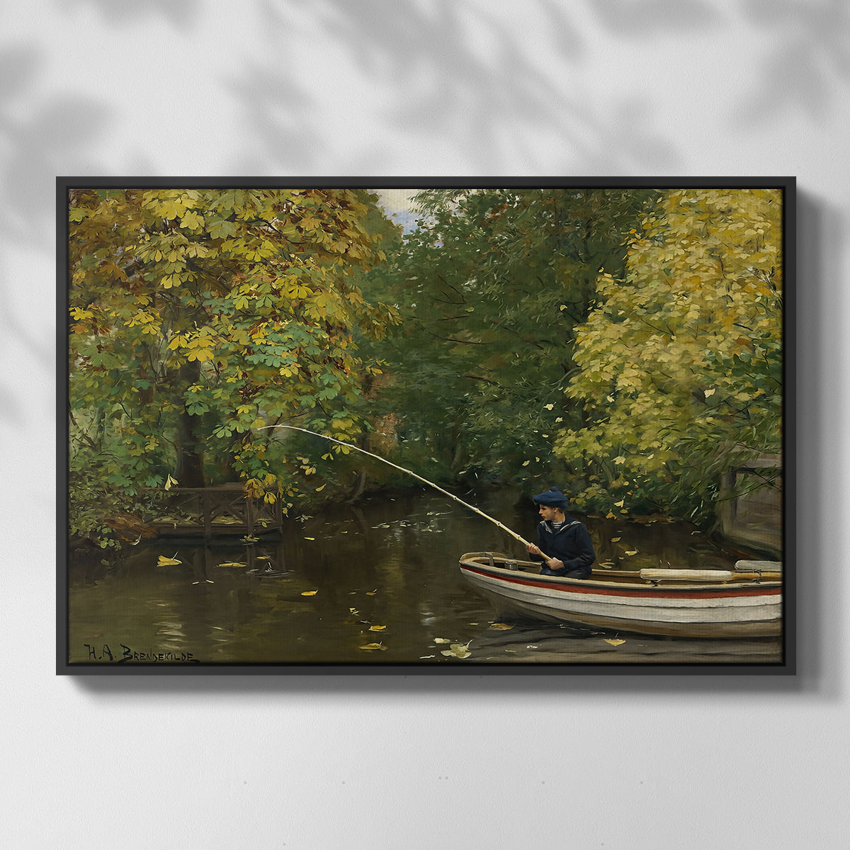 Fishing Boy, c. 1890 - Floater Framed Canvas Print