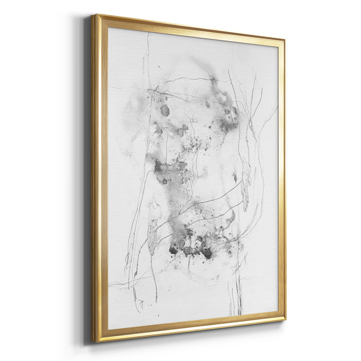 Graphite Abstract IV - Modern Framed Canvas Print