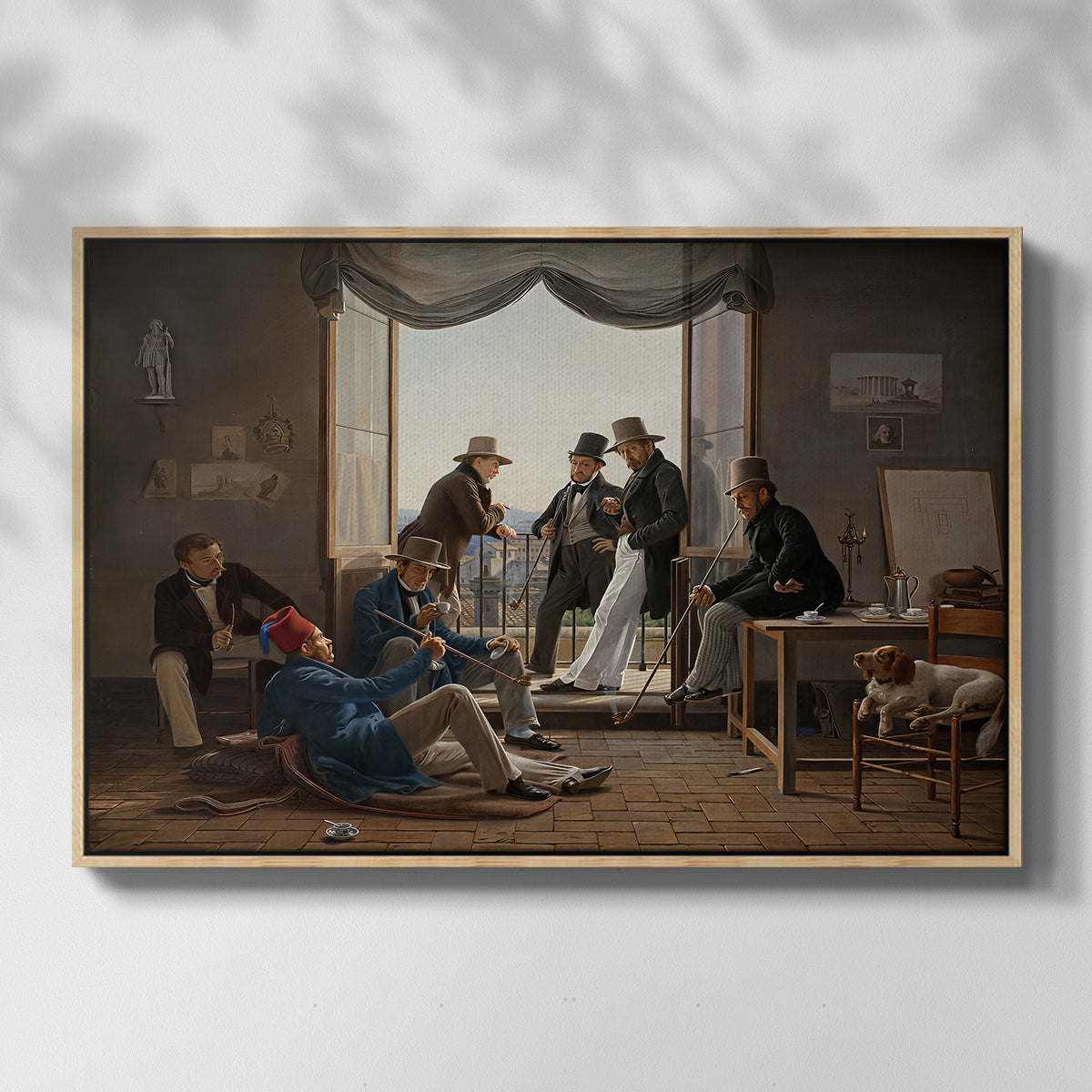 A Group of Danish Artists in Rome, 1837 - Floater Framed Canvas Print