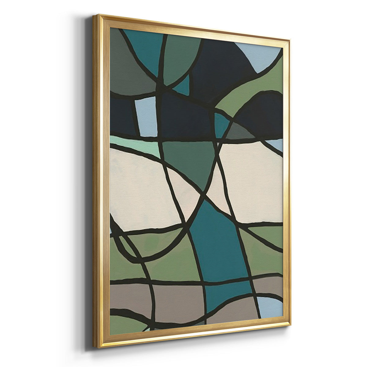 Multicolor Stained Glass I - Modern Framed Canvas Print