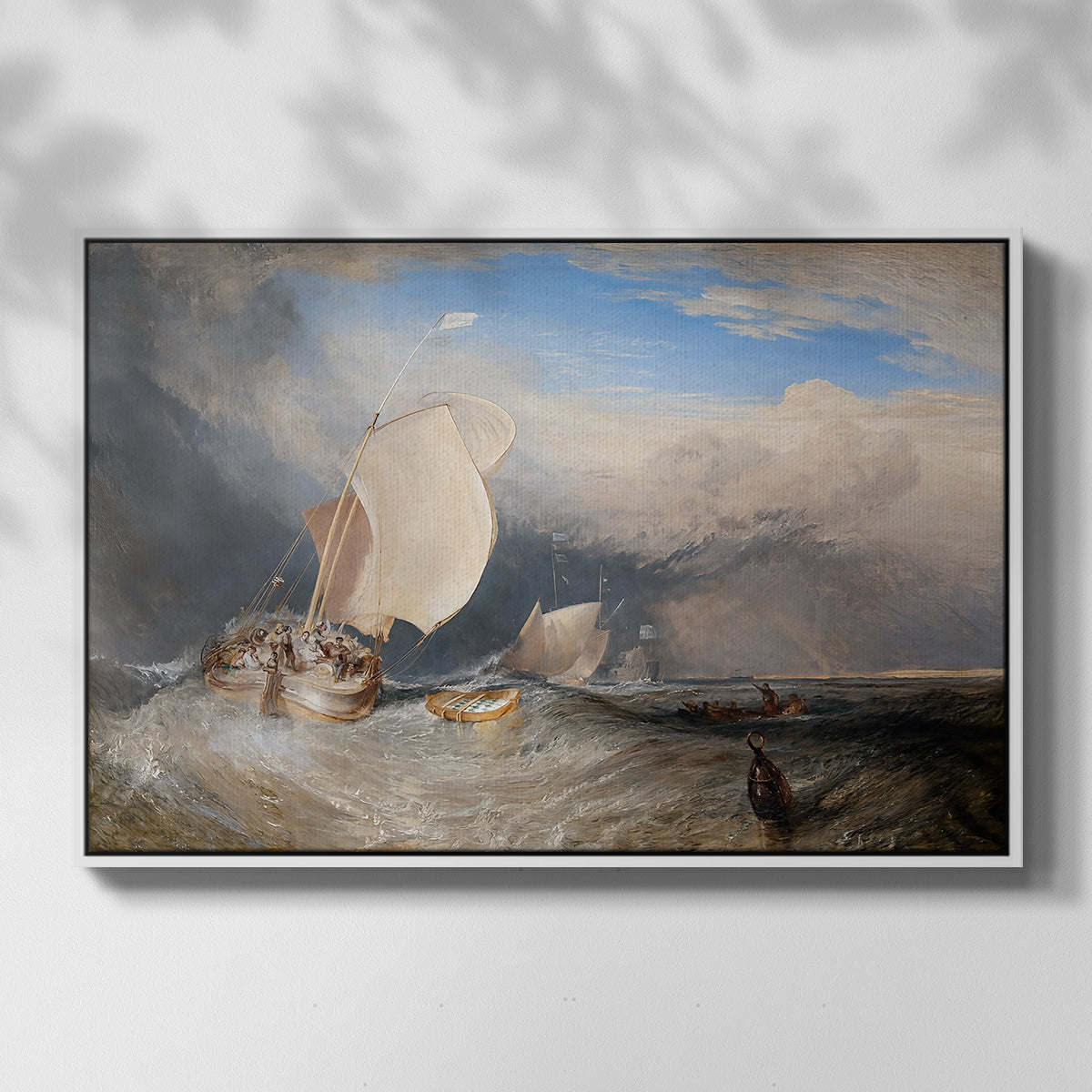 Fishing Boats with Hucksters Bargaining for Fish, 1837-1838 - Floater Framed Canvas Print