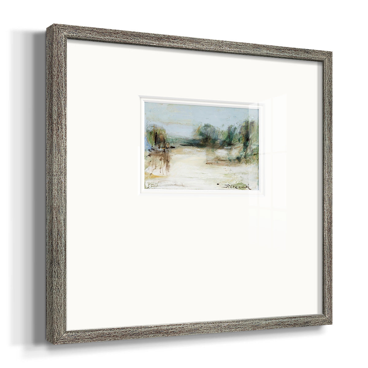 Wintery Horizon III Premium Framed Print Double Matboard