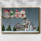 Christmas Christmas Owl Village - Framed Gallery Wrapped Canvas in Floating Frame