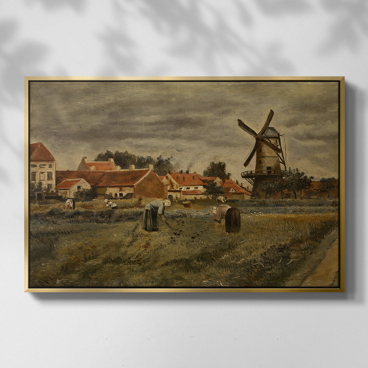 The Potato Harvest, c. 1875 - Floater Framed Canvas Print