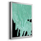 Teal Cascade I - Modern Framed Canvas Print