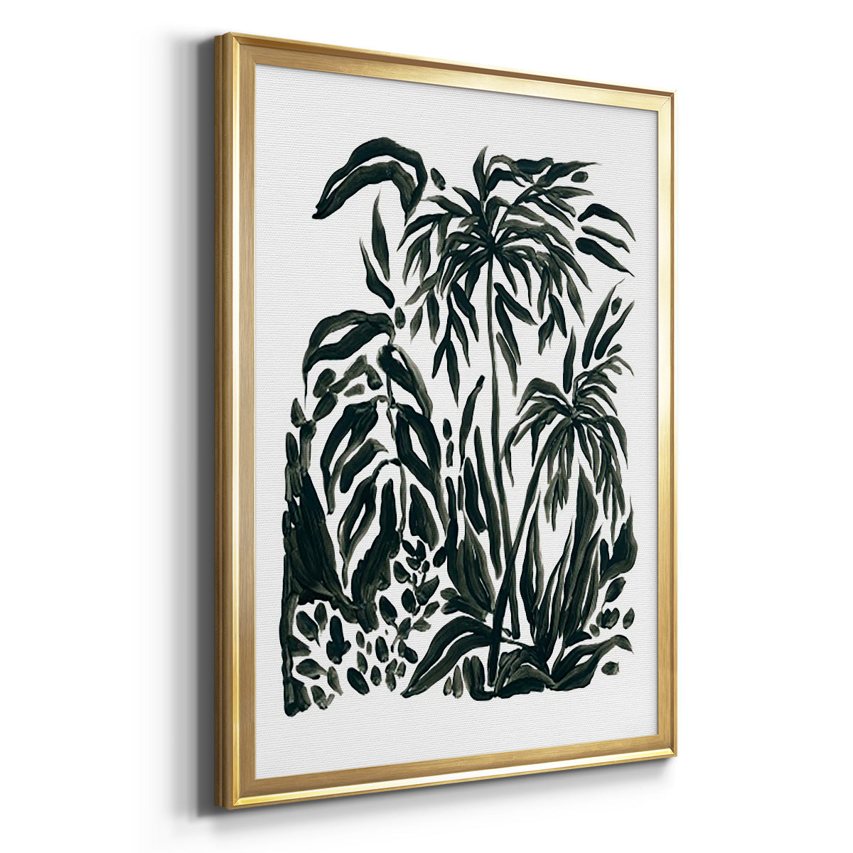 Ink Jungle IV - Modern Framed Canvas Print