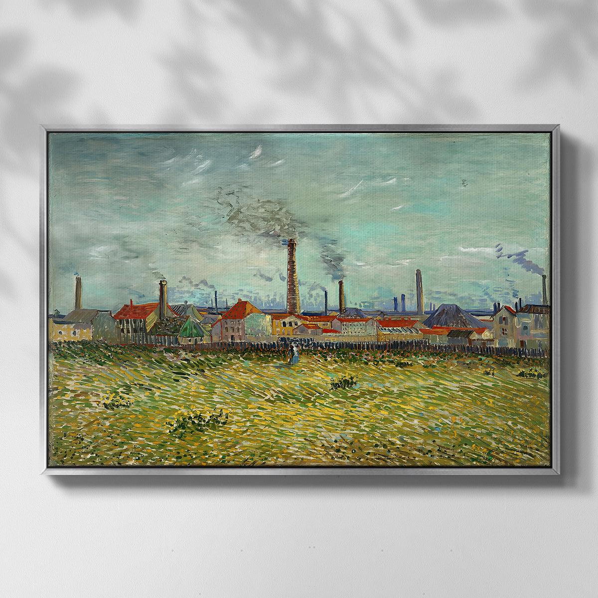 Factories at Clichy, 1887 - Floater Framed Canvas Print