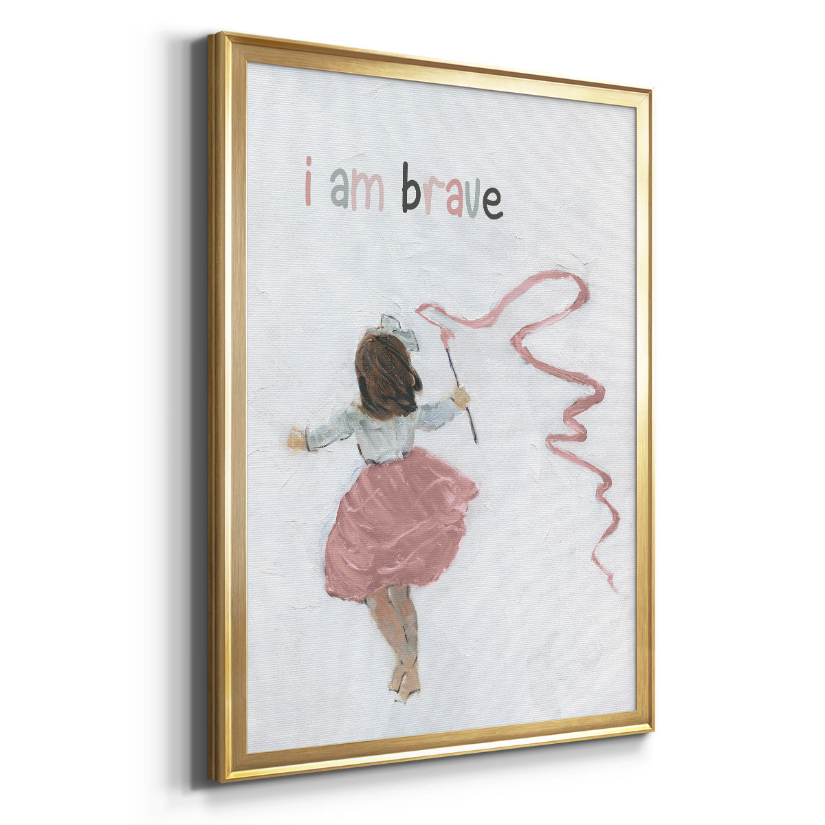Girl Catching Wind - Modern Framed Canvas Print