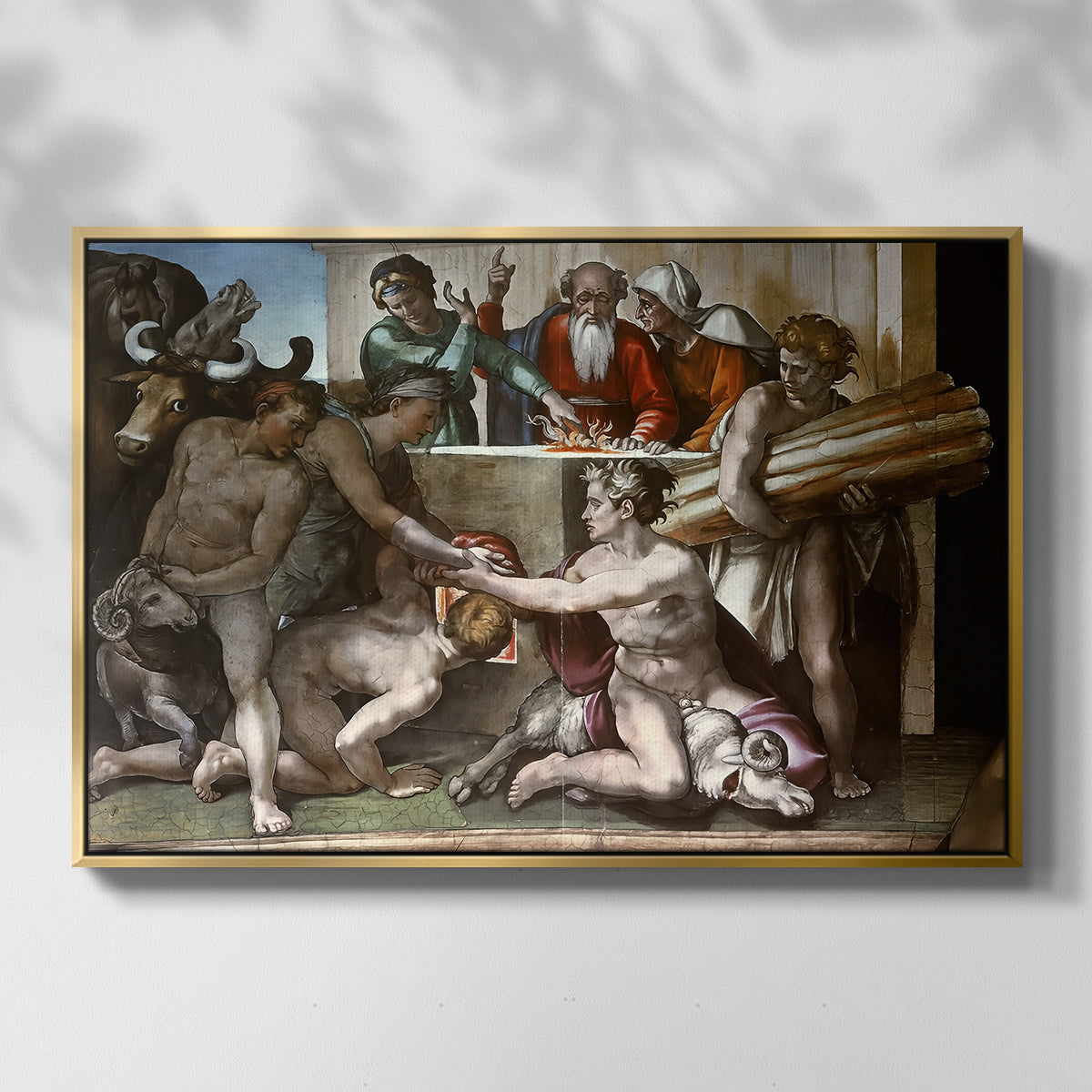 The Sacrifice of Noah (Sistine Chapel), 1509 - Floater Framed Canvas Print