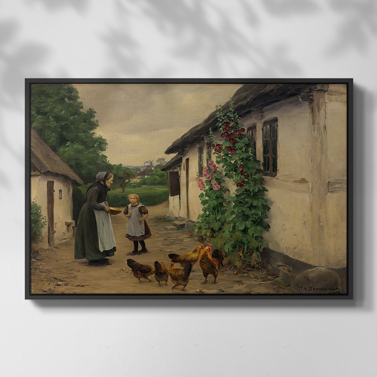 Visit to Grandmother, 1914 - Floater Framed Canvas Print