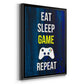 Gamer at Play V - Modern Framed Canvas Print