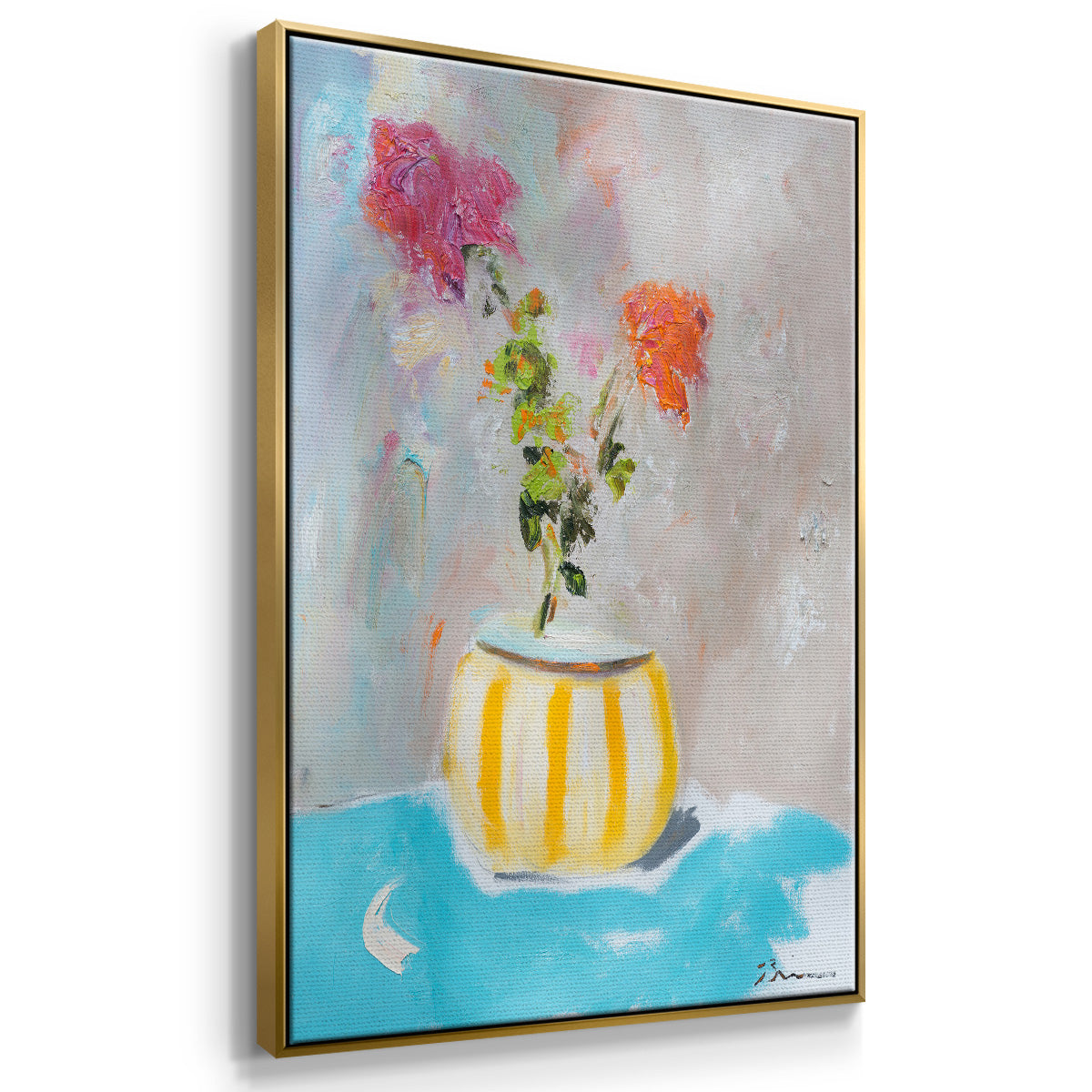 Coin Purse Full of Petals - Floater Framed Canvas Print