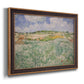 Impressionist countryside landscape near Auvers by Vincent van Gogh printed on canvas in an ornate bronzed mahogany wood frame.