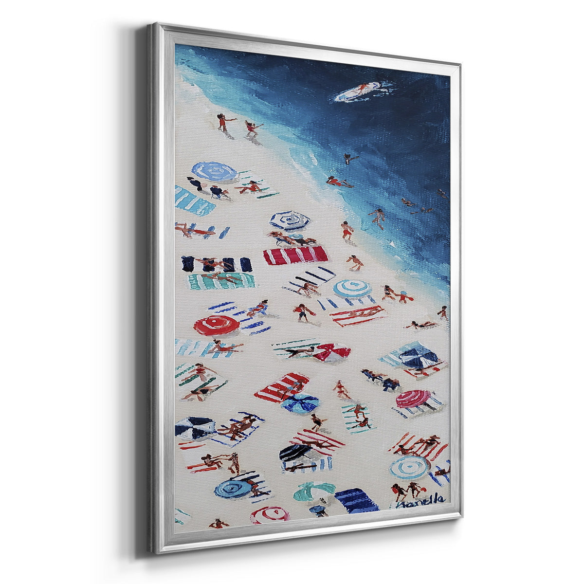 Break out Beach - Modern Framed Canvas Print