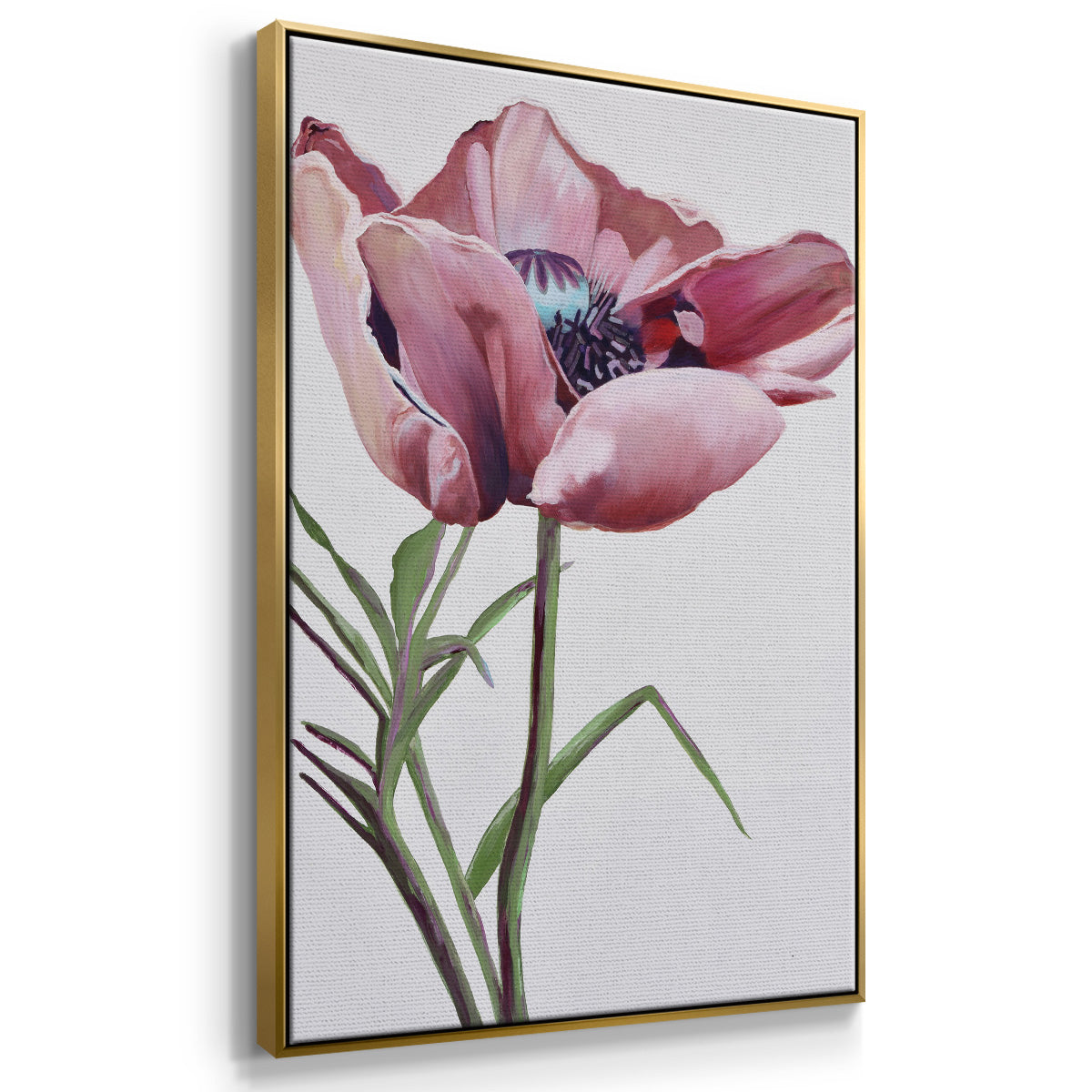 Paris Poppy - Framed Premium Gallery Wrapped Canvas L Frame - Ready to Hang