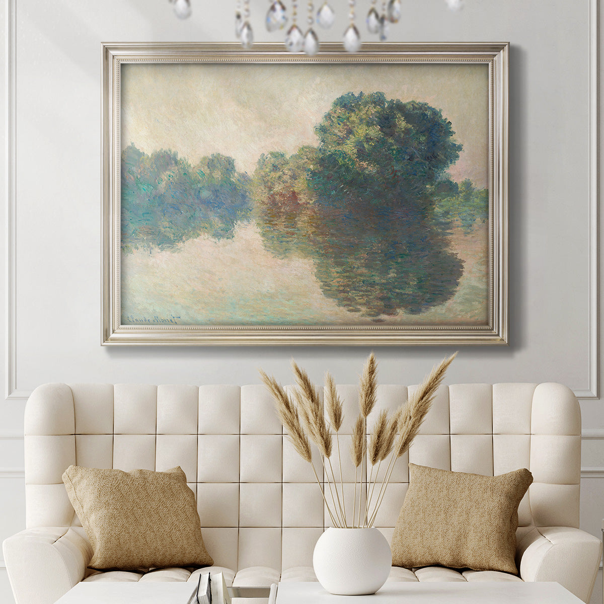 The Seine at Giverny - Ornate Framed Canvas Print