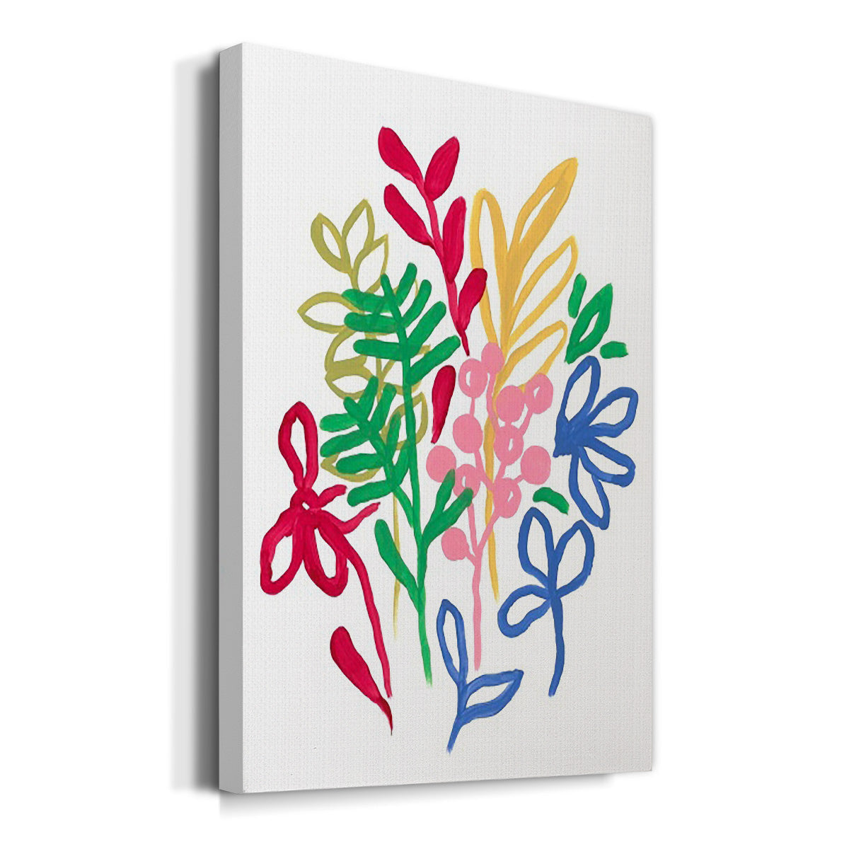 Bold Brushstroke Blooms II Premium Gallery Wrapped Canvas - Ready to Hang