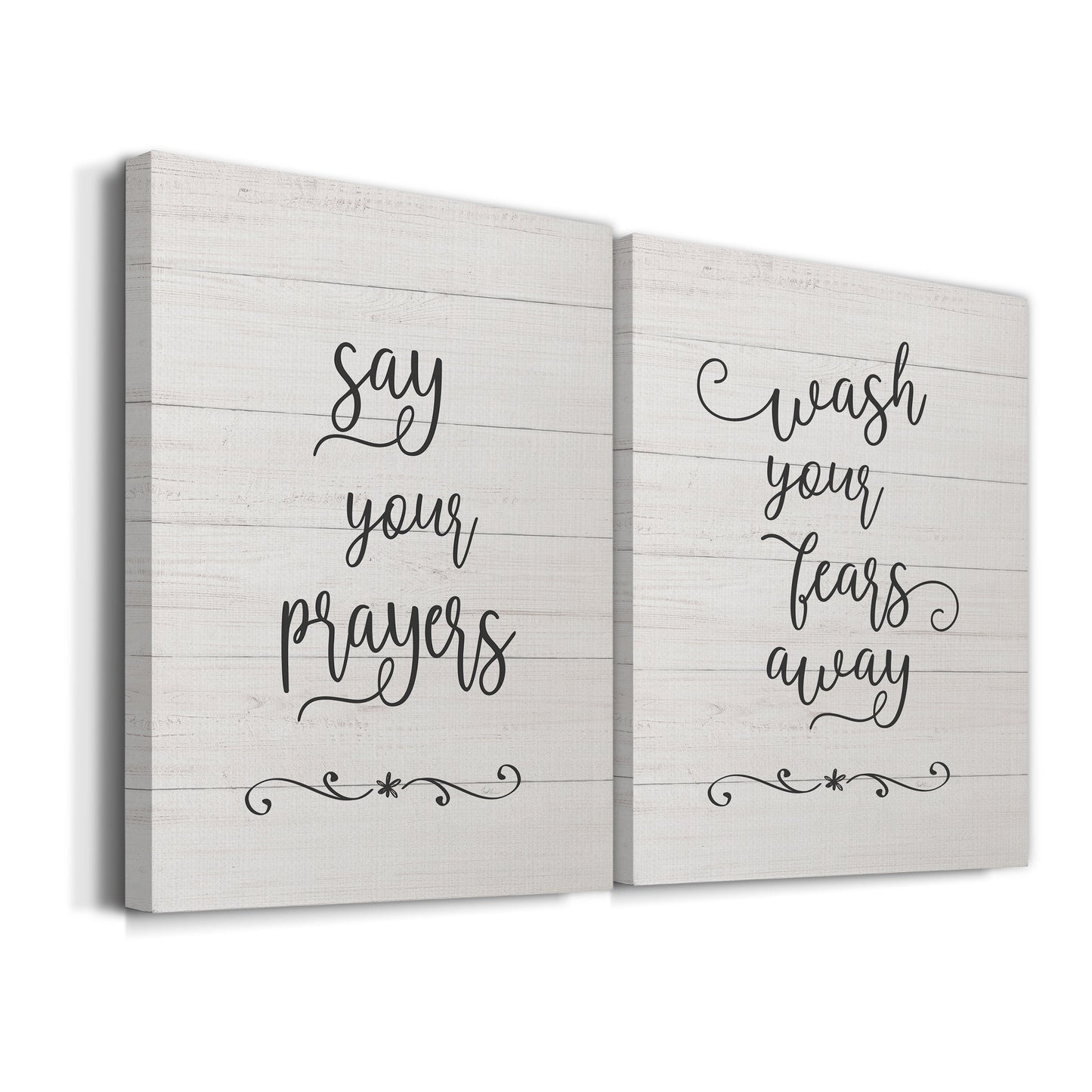 Say Your Prayers Premium Gallery Wrapped Canvas - Ready to Hang - Set of 2 - 8 x 12 Each