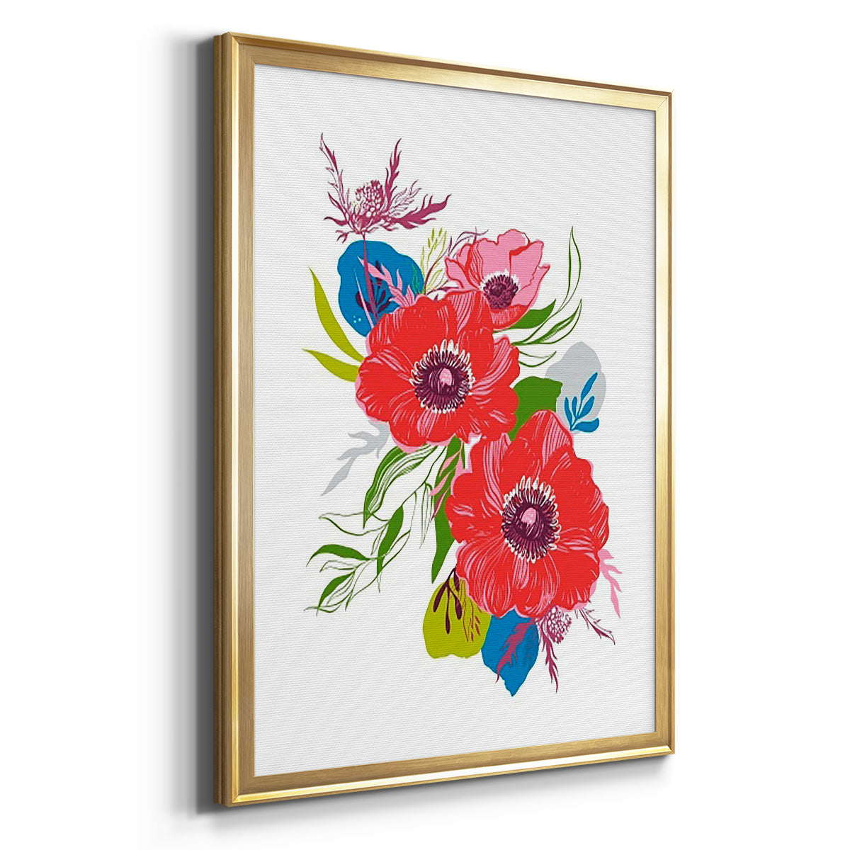 Brilliant Poppies II - Modern Framed Canvas Print