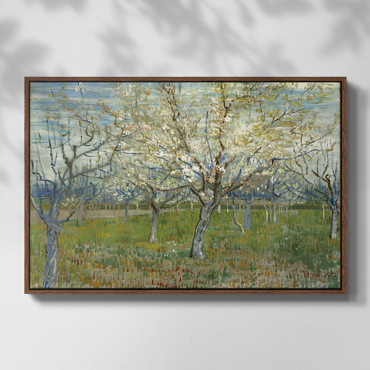 The Pink Orchard, 1888 - Floater Framed Canvas Print