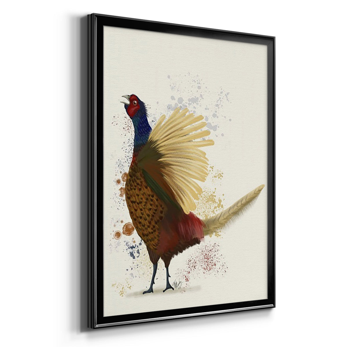 Pheasant Splash 8 - Modern Framed Canvas Print