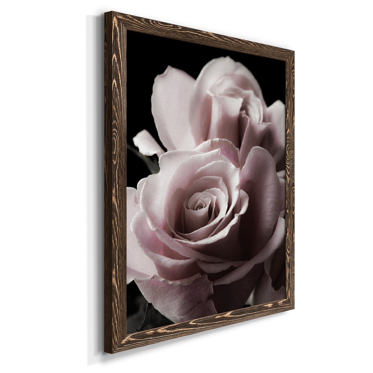 Rose Noir II - Premium Canvas Framed in Barnwood - Ready to Hang