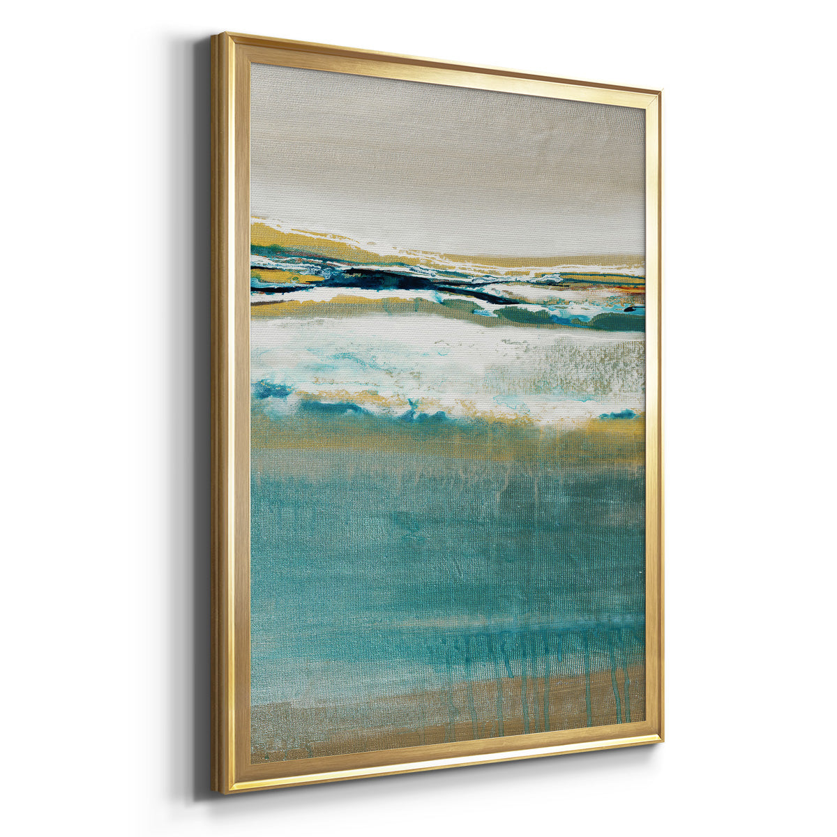 Aqua Quartz V2 - Modern Framed Canvas Print