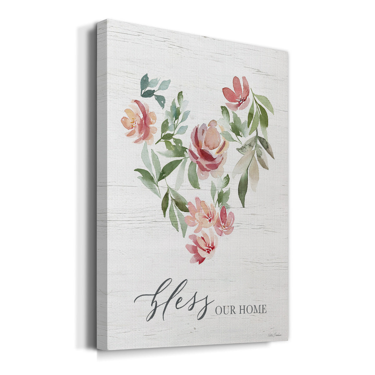 Paradise Floral Heart - Canvas Art Print
