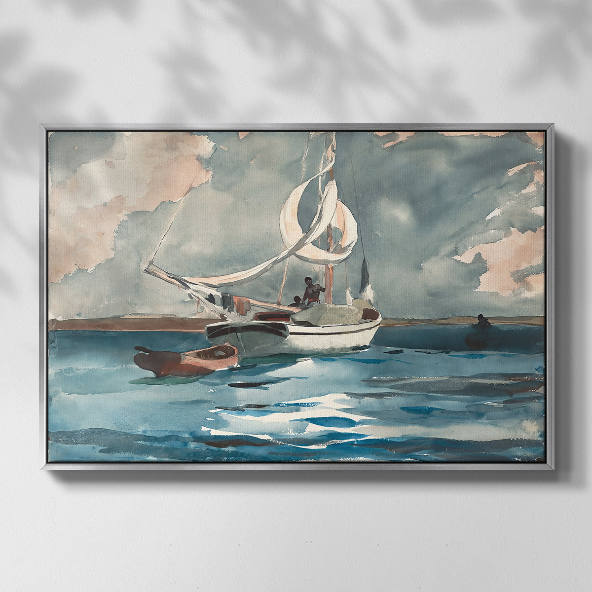 Sloop, Nassau, 1899 - Floater Framed Canvas Print