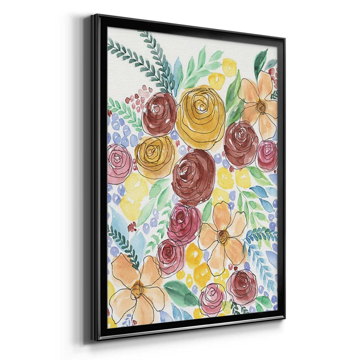 Flower Carousel II - Modern Framed Canvas Print