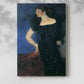 Canvas art print of a refined female figure with composed posture and muted tones with a soft shadow on a white background.