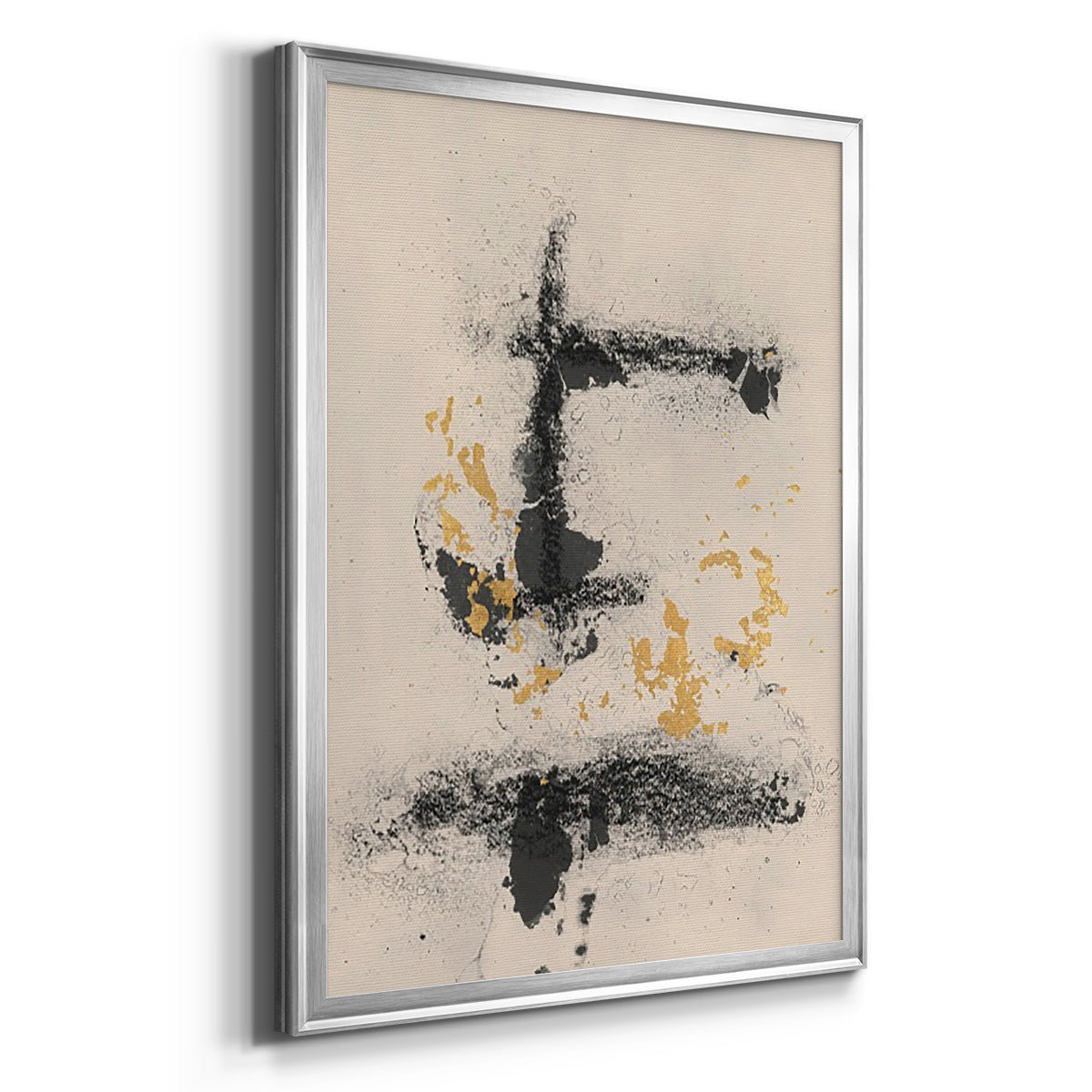 Charcoal Remnants II - Modern Framed Canvas Print
