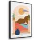 Palm Frond Flow I - Framed Premium Gallery Wrapped Canvas L Frame 3 Piece Set - Ready to Hang