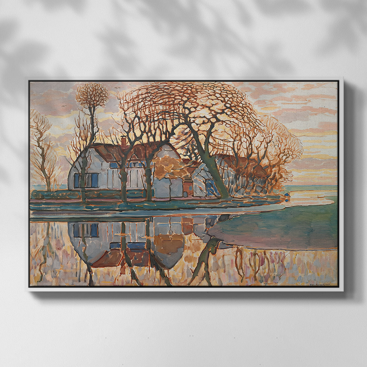 Farm near Duivendrecht, c. 1916 - Floater Framed Canvas Print