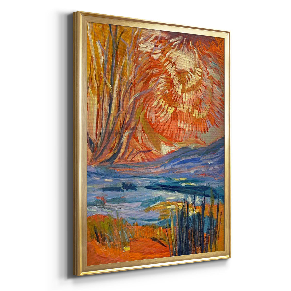 Cadmium Winter Solstice II - Modern Framed Canvas Print