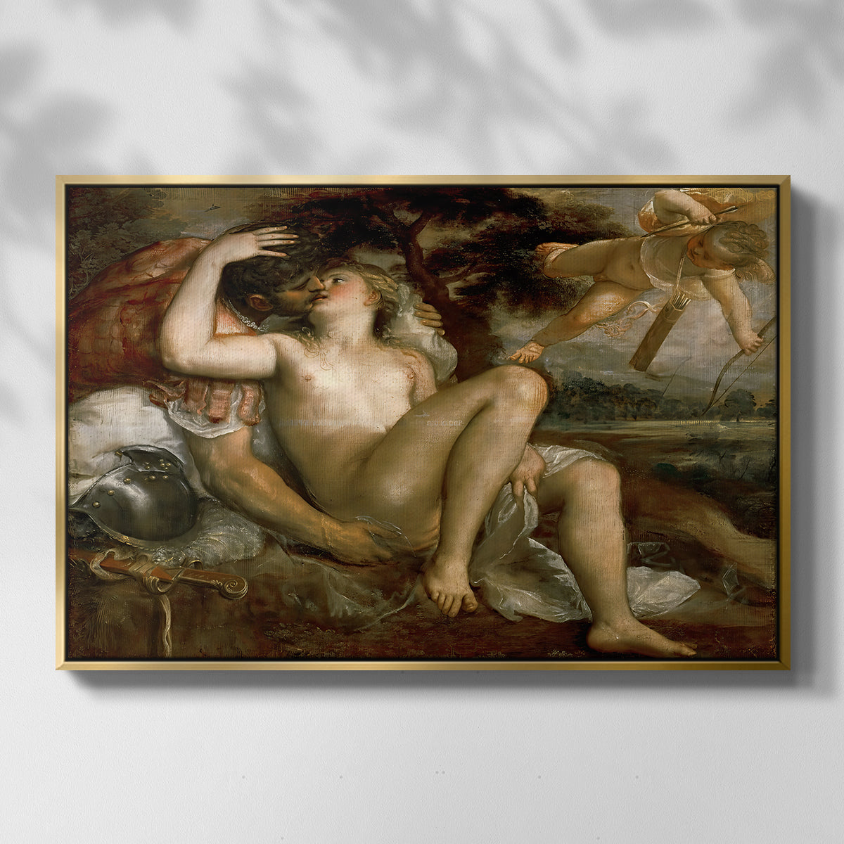 Mars, Venus and Cupid, c. 1530 - Floater Framed Canvas Print