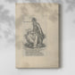Canvas art print of a classical figure rendered in etched lines with minimal shading with a soft shadow on a white background.