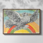 Flying Dove with Rainbow (Colombe volant à l'Arc-en-ciel), 1952 - Floater Framed Canvas Print