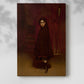 Canvas art print of a musical setting with a figure and instrument in warm tones with a soft shadow on a white background.