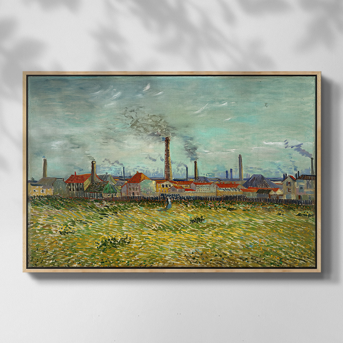 Factories at Clichy, 1887 - Floater Framed Canvas Print
