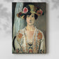 Canvas art print of a stylized face with vibrant tones and textured brushwork with a soft shadow on a white background.