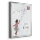 Girl Flying Kite - Modern Framed Canvas Print