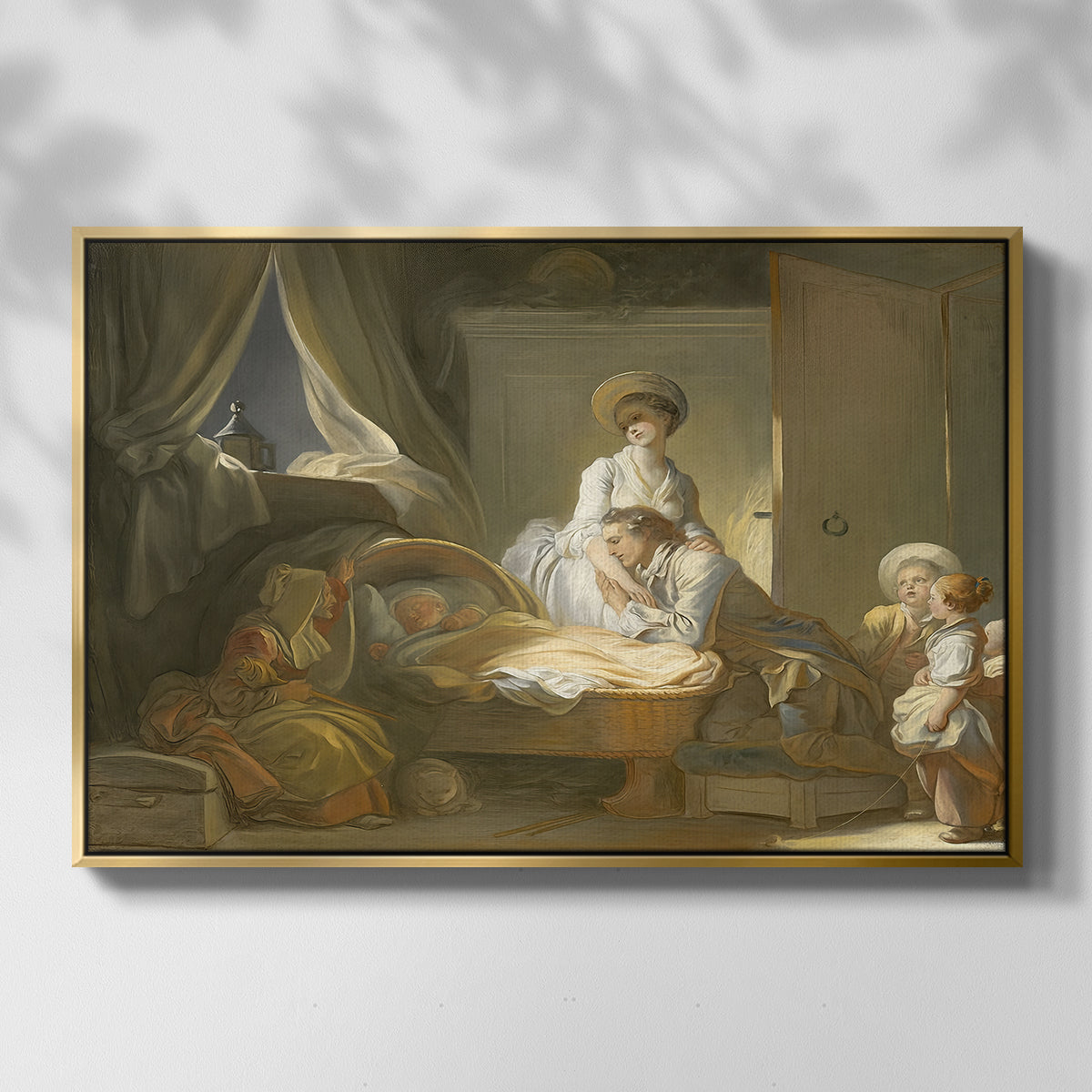 The Visit to the Nursery, c. 1775 - Floater Framed Canvas Print
