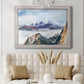 Impressionist alpine mountain landscape by John Singer Sargent in an ornate weathered white frame displayed in a neutral-toned interior setting.