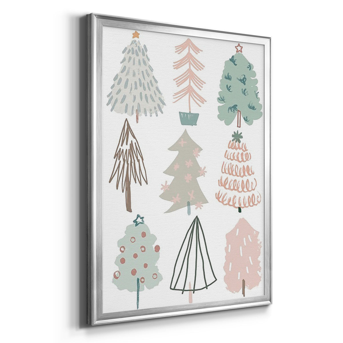 Christmas Tree Sketchbook I - Modern Framed Canvas Print