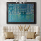 Impressionist Venetian palace waterfront scene by Claude Monet in an ornate black frame with gilded inner detail displayed in a neutral-toned interior setting.
