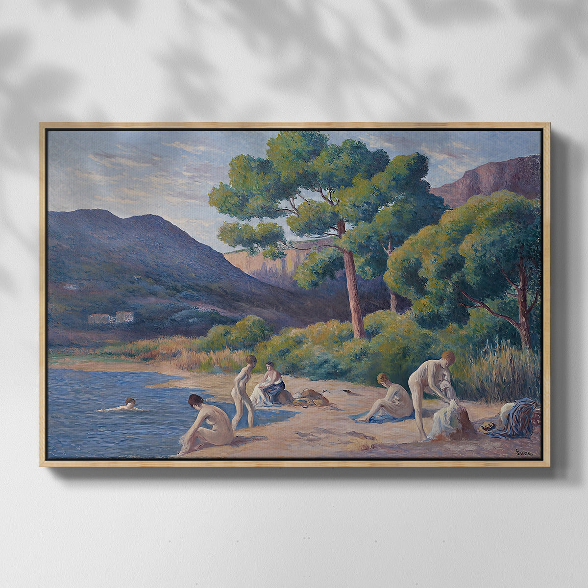 Bathers in Saint-Tropez, c. 1909 - Floater Framed Canvas Print