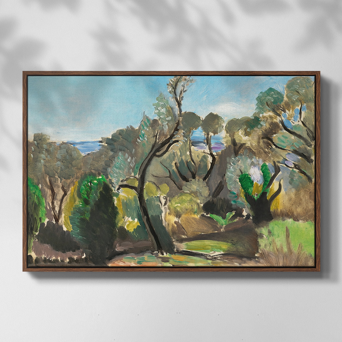 Landscape near Nice, c. 1918 - Floater Framed Canvas Print
