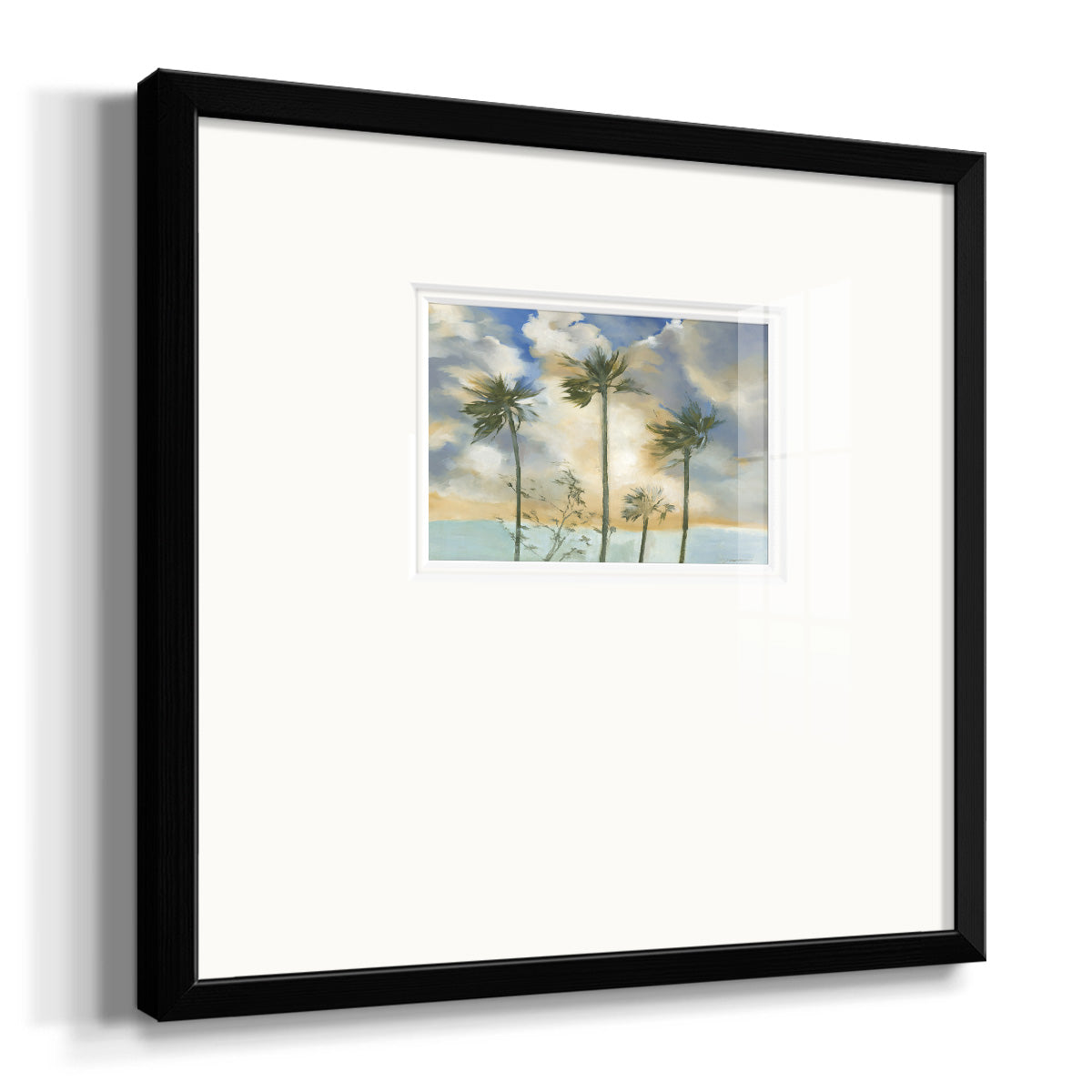 Palms in the Wind Premium Framed Print Double Matboard