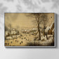 Winter Landscape with Skaters and Bird Trap, 1565 - Floater Framed Canvas Print